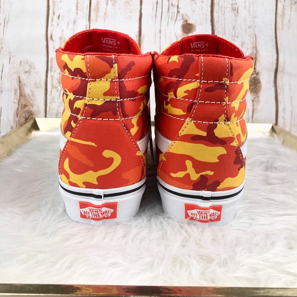 NEW Vans Sk8-Hi Orange Camo HighTop Unisex Sneaker - Picture 4 of 11